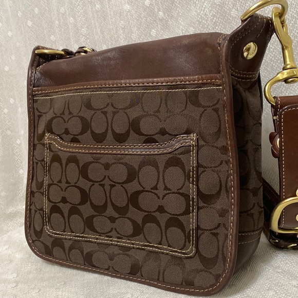 *SOLD*Coach Bleecker 65th Anniversary Jaquared Canvas Leather Shoulder Bag/Brown - Picture 7 of 17